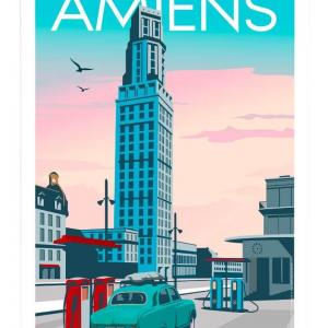 Affiche Amiens 1950