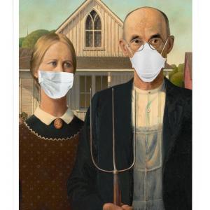 Affiche portrait Masqué - American Gothic