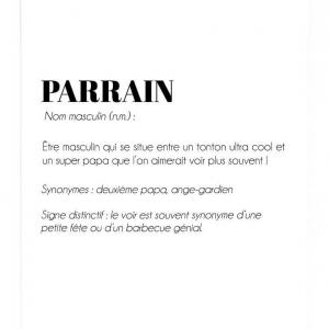 Affiche définition Parrain - idéale pour offrir un cadeau à son parrain