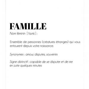 Affiche définition Famille -  idéale pour offrir un cadeau