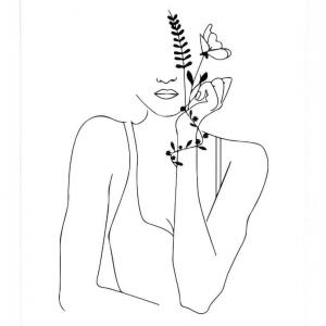 Affiche minimaliste la Jeune fille à la fleur