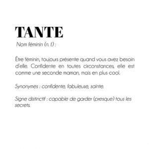 Affiche définition Tante - Poster idéale pour faire un cadeau à sa tata
